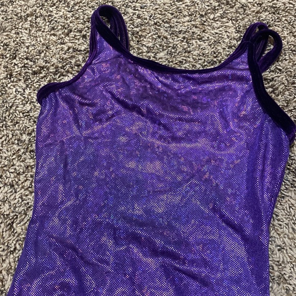 GK Purple Metallic Gymnastics Leotard - Picture 2 of 4
